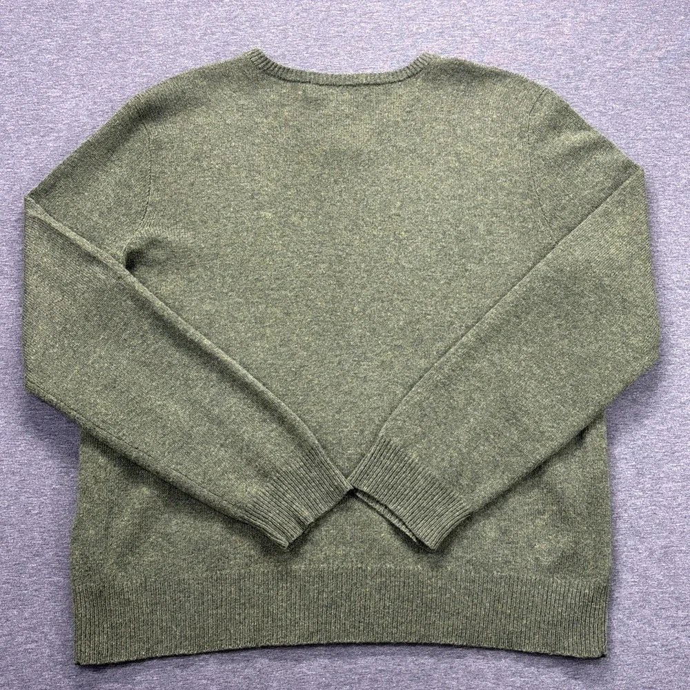 Vintage Polo Ralph Lauren Sweater Mens XL 100% Lambswool Olive Green V-Neck Y2K